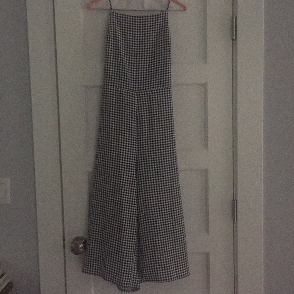 Black and white gingham summer romper